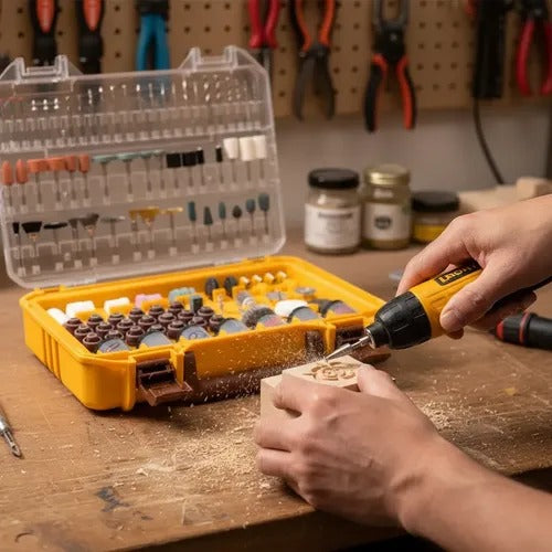 INGCO AKMG4208 420 Pcs Mini Drill Accessories Set