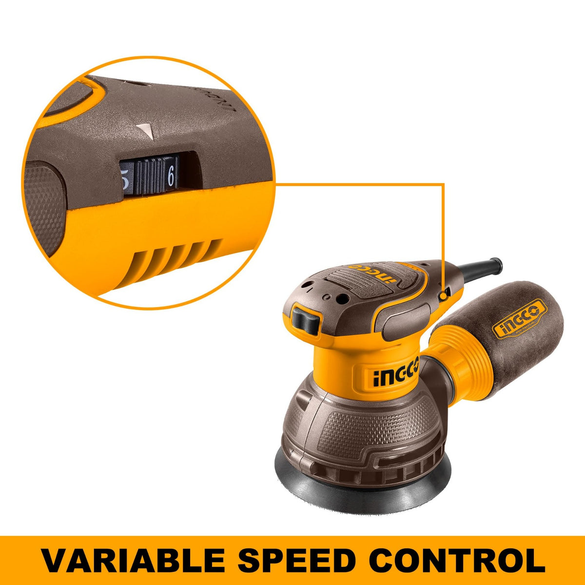 INGCO RS3216 320W Rotary Sander – 125mm Variable Speed
