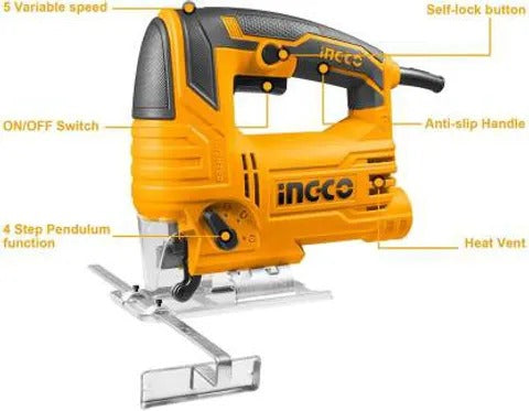 INGCO JS80068 800W Professional Jig Saw – Variable Speed with 4-Step Pendulum Function