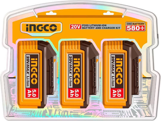 INGCO 20V 5.0Ah Lithium-Ion Battery Kit