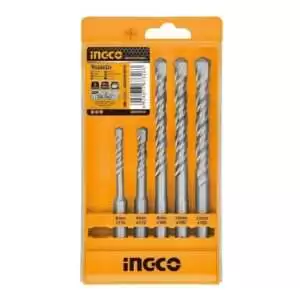 Ingco AKD2052 - 5 Pcs SDS Plus Hammer Drill Bits Set
