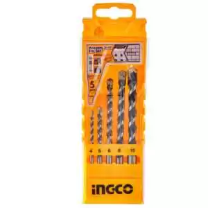 Ingco AKD3051 - 5 Pcs Masonry Drill Bit Set