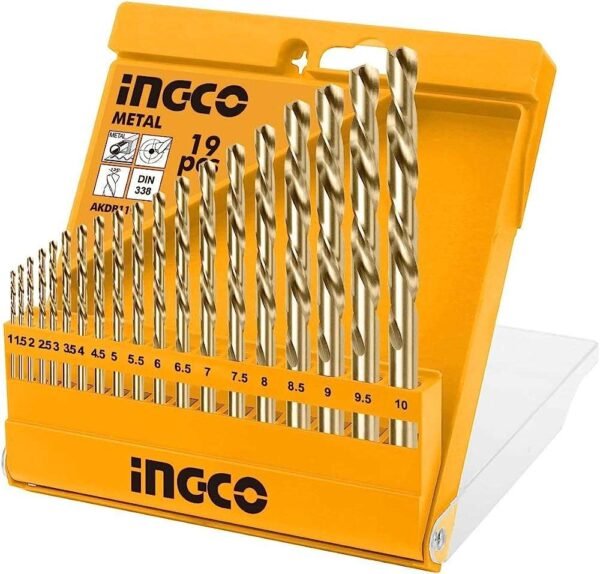 Ingco AKDB1195 - 19 Pcs HSS Twist Drill Bits Set