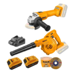 Ingco COSLI2211310 - 20V Cordless Blower + Angle Grinder + 2 pcs 4.0A.H Battery +Charger Combo Kit