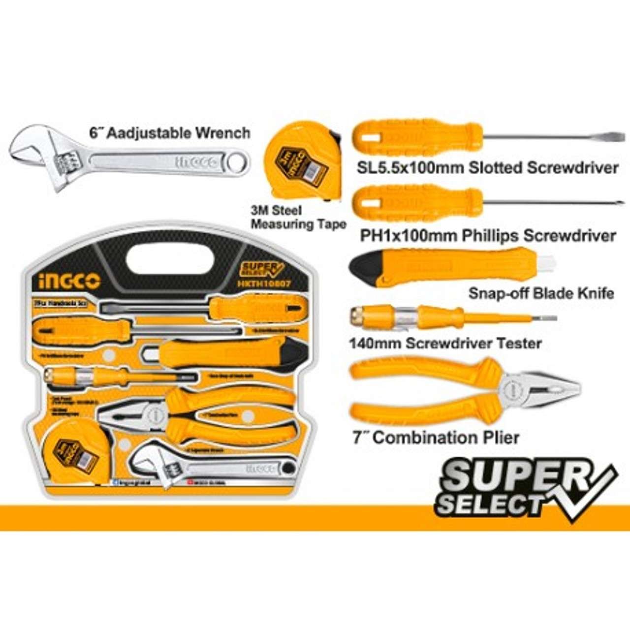 Ingco HKTH10807 7Pcs Hand Tools Set Vikas Tool Mart