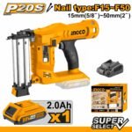 Ingco CBNLI2016 - 20V Lithium-Ion Cordless Brad Nailer Kit